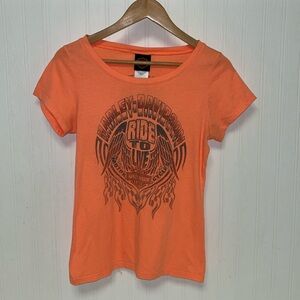Harley-Davidson Barnett El Paso Texas Orange Short Sleeve T-shirt